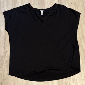 Casual Black Short Sleeve Women's Tee